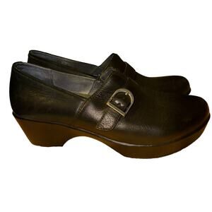 Dansko Chunky Clog Women's Size 36 US 5.5-6 Black Leather Buckle Comfort Shoe